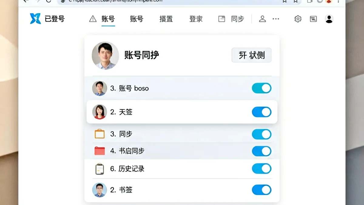 91网浏览器账号登录与书签同步设置界面，展示免费版用户如何开启云同步功能